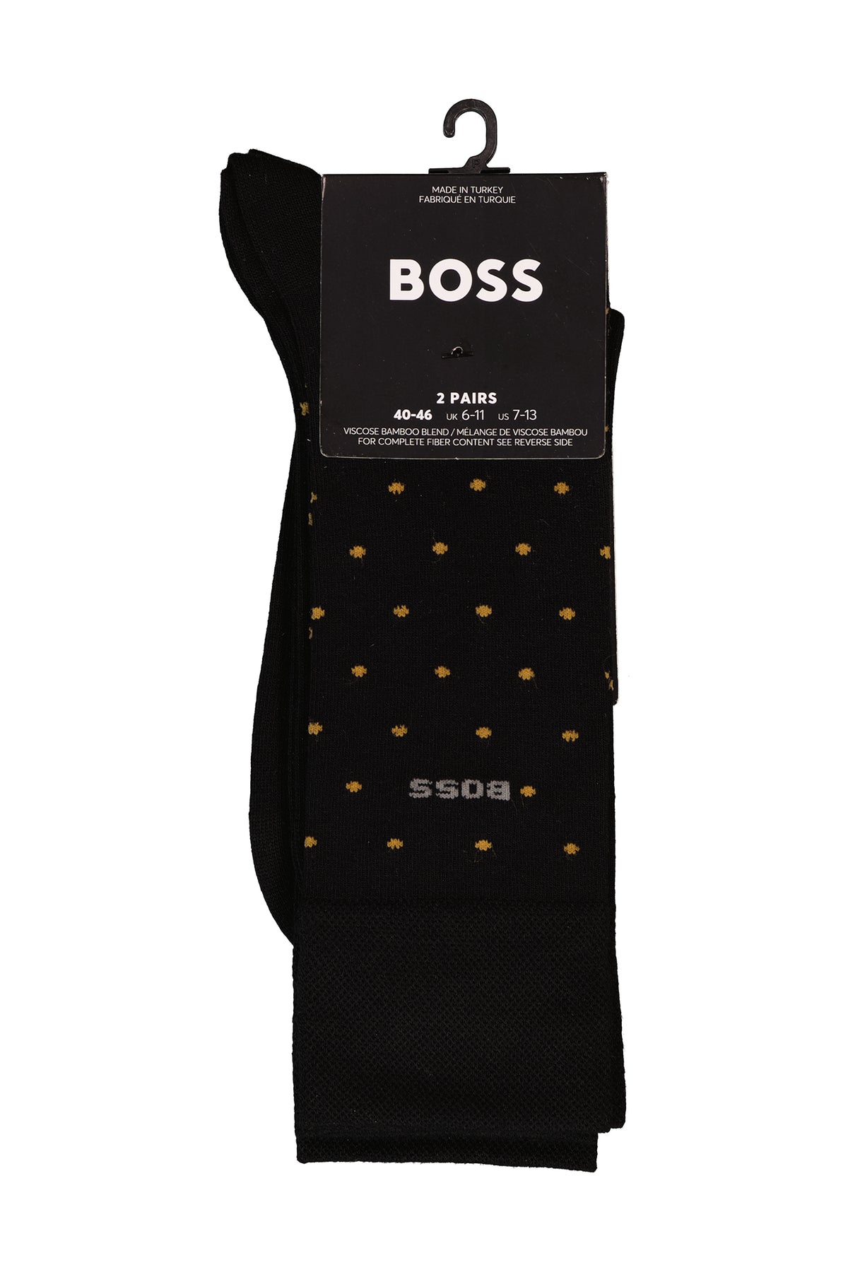 BOSS Bodywear & Swimwear 2PRS MiniDot VIBambo Black Socks — view 2