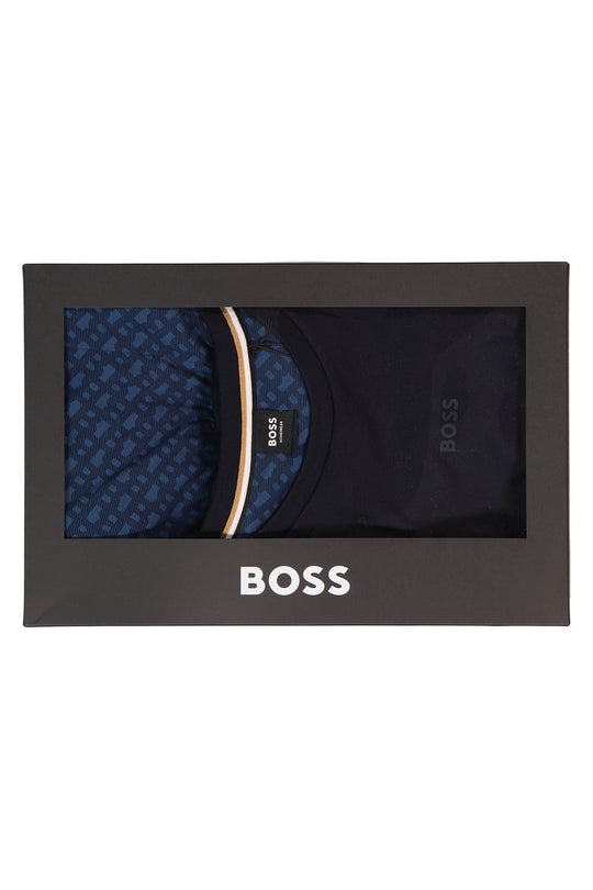Men's BOSS Black Gift Set Navy Pyjamas