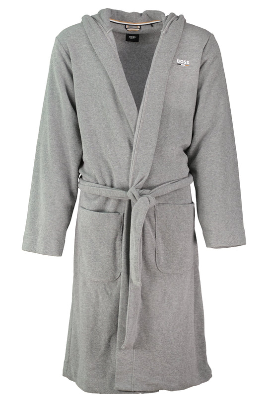 Men's BOSS Black Terry Robe Grey Dressing Gown