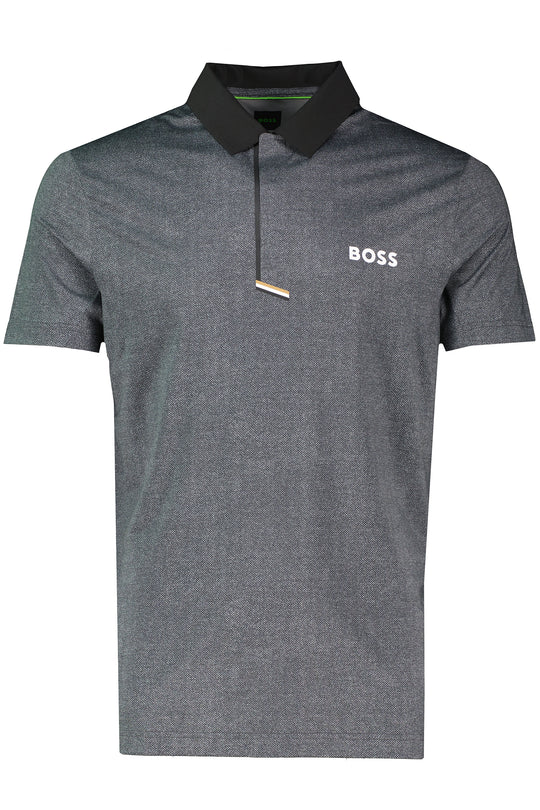 Mens BOSS Green PL_Paddytech GOC Black Polo Shirt