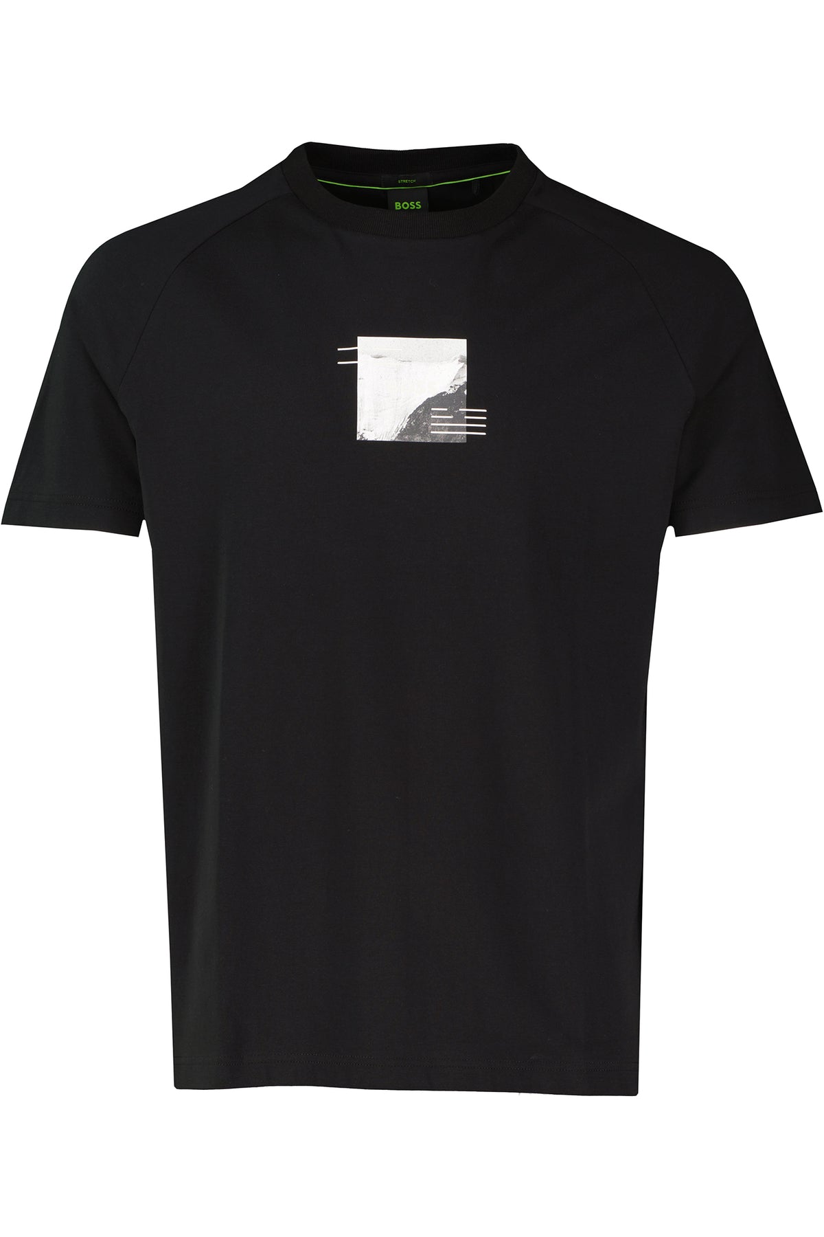 Mens BOSS Green Tee Stripe Zone Black T Shirt - image 2