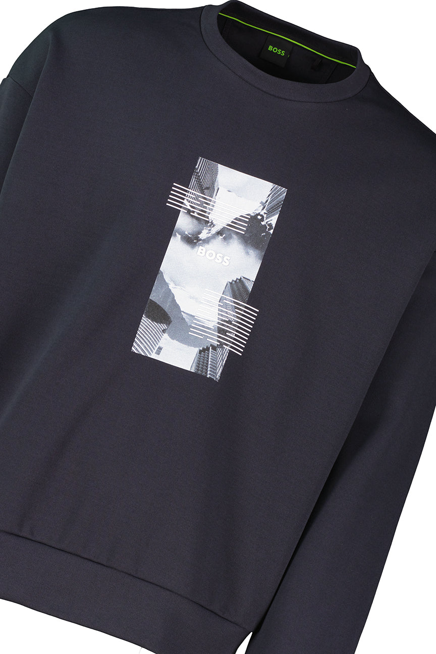 Mens BOSS Green Stenson Zone Dark Blue Sweatshirt - image 4