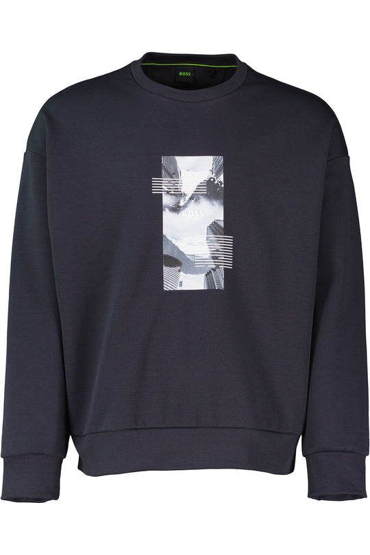 Mens BOSS Green Stenson Zone Dark Blue Sweatshirt