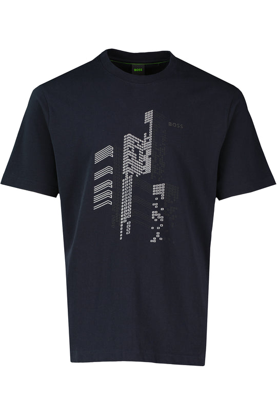 Mens BOSS Green Tee GRX Zone Dark Blue T Shirt