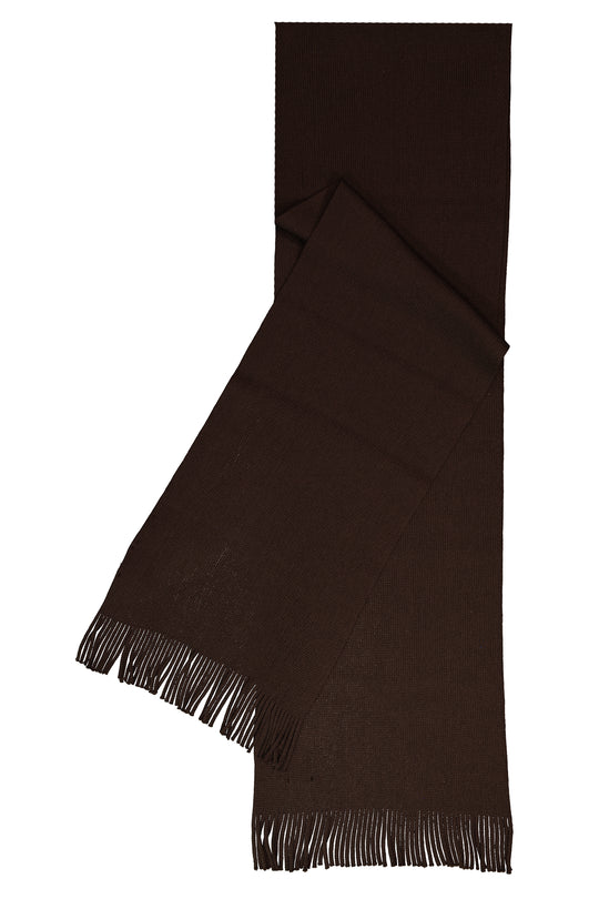 Men's BOSS Black Albas Brown Wool Scarf