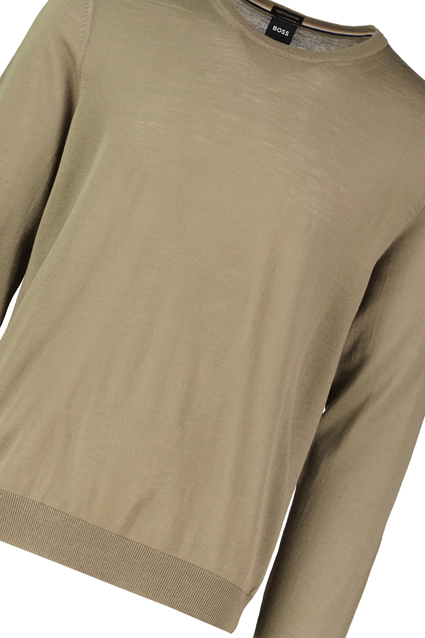 Men's BOSS Black Leno-P Dark Brown Crew Neck Knitwear - image 4