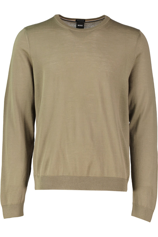 Men's BOSS Black Leno-P Dark Brown Crew Neck Knitwear