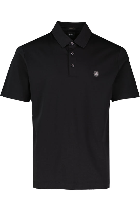 Mens BOSS Black C-Parris 01 Black Mercerised Polo Shirt