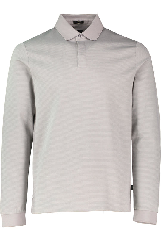 Mens BOSS Black H-Pado 432 Silver Long Sleeve Polo Shirt