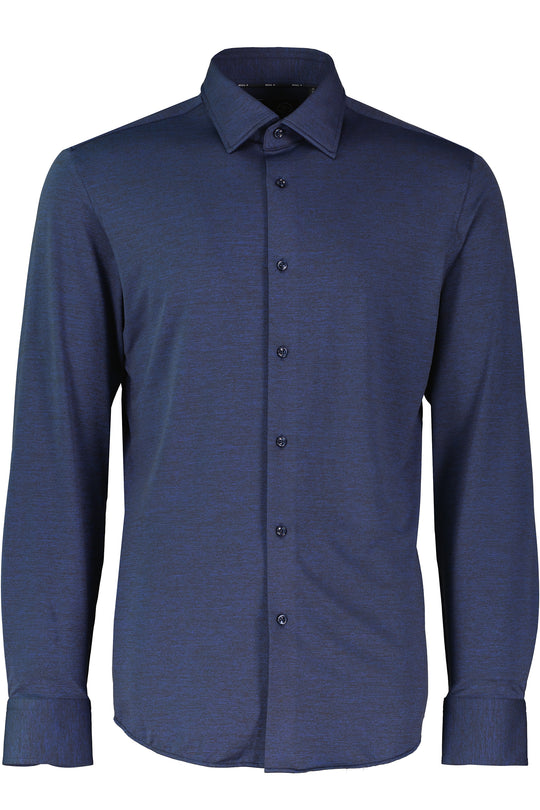 Mens BOSS Black P-HANK-kent-C1-222 Dark Blue Melange Slim Fit Shirt
