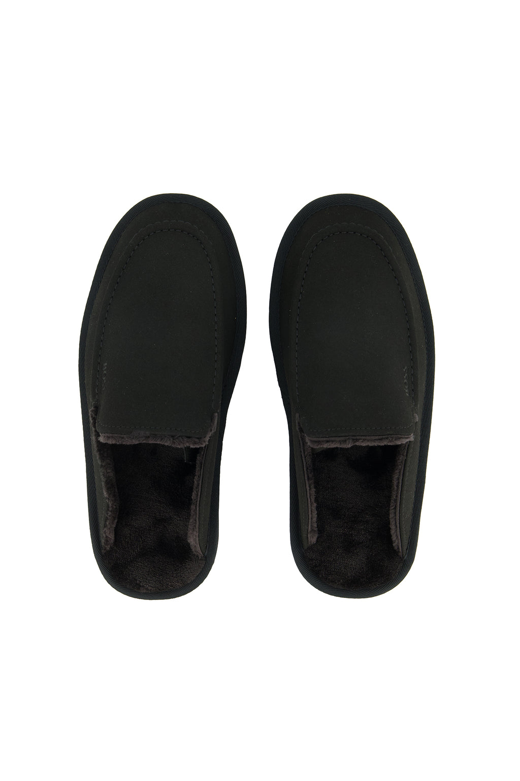 Mens BOSS Black Home_Mule_msfr Black Slippers — view 3