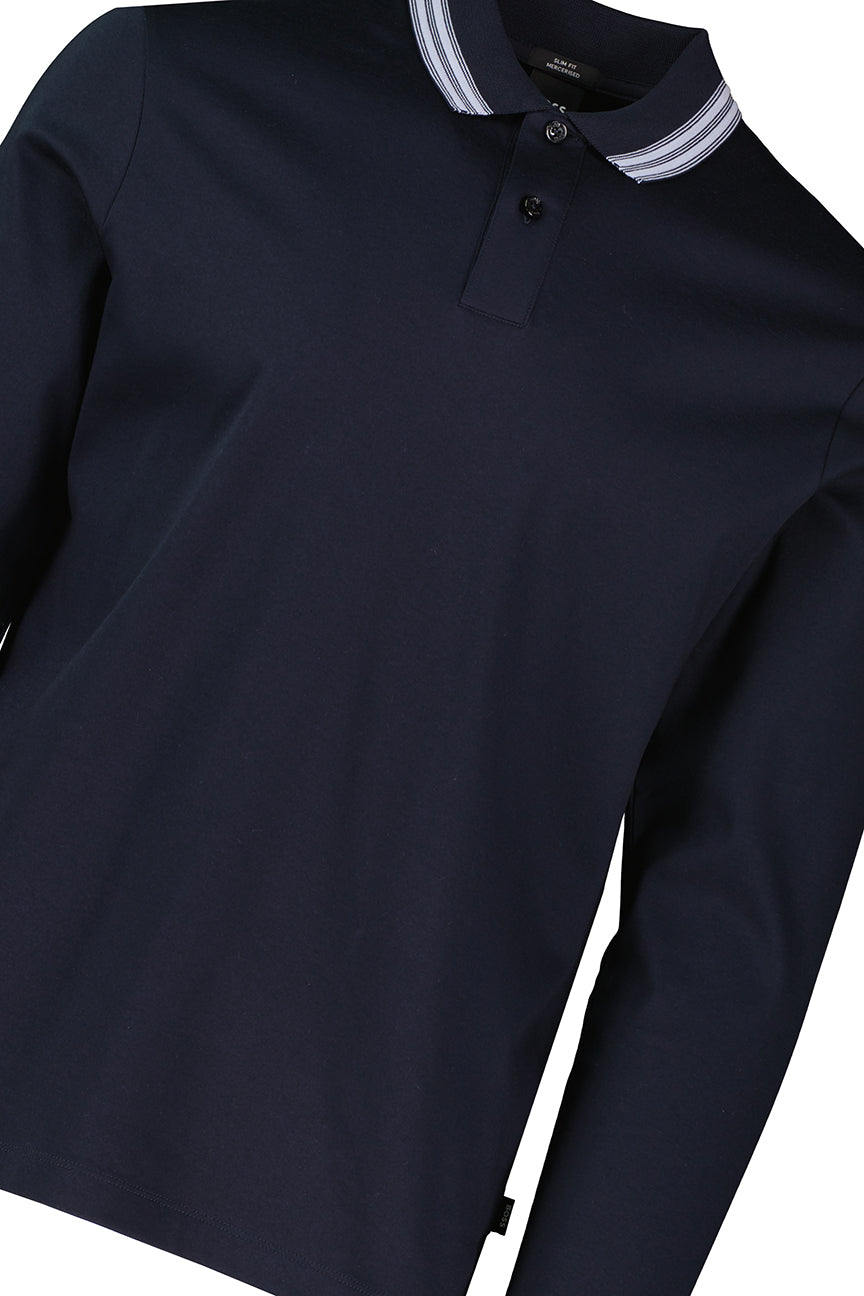 BOSS Black H-Pleins 202 Dark Blue Slim Fit Polo Shirt - image 4