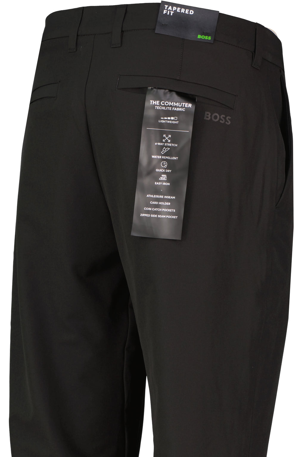 BOSS Green TR Commuter-Tapered Black Trousers