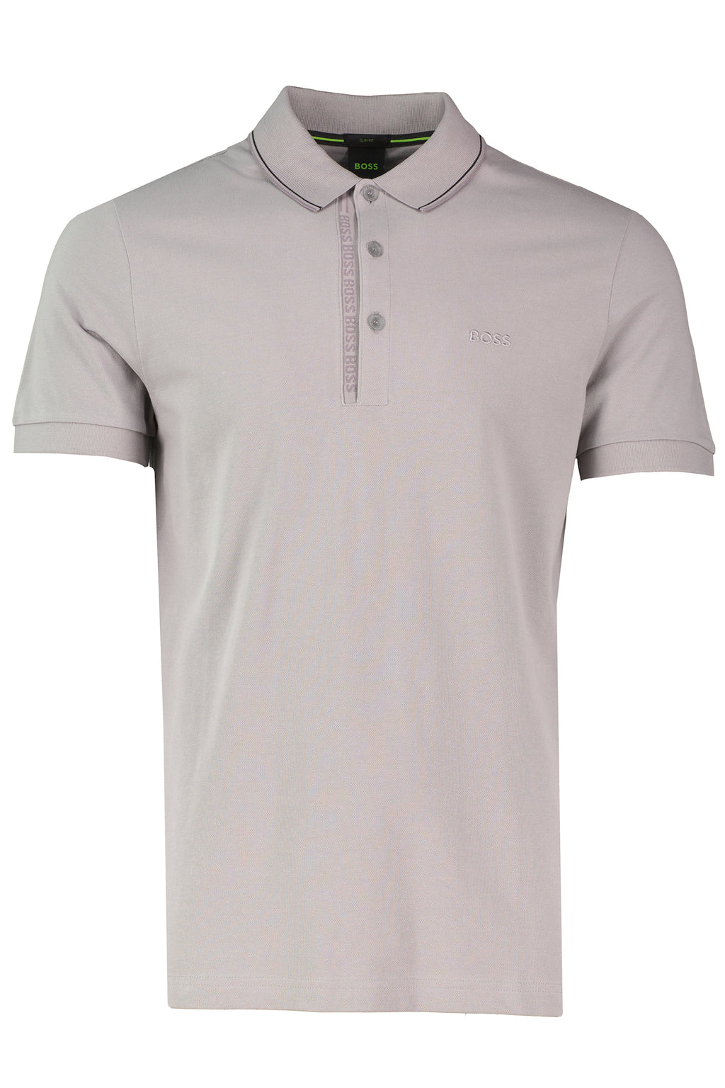 BOSS Green Paule 4 Open Grey Slim Fit Polo Shirt - image 2