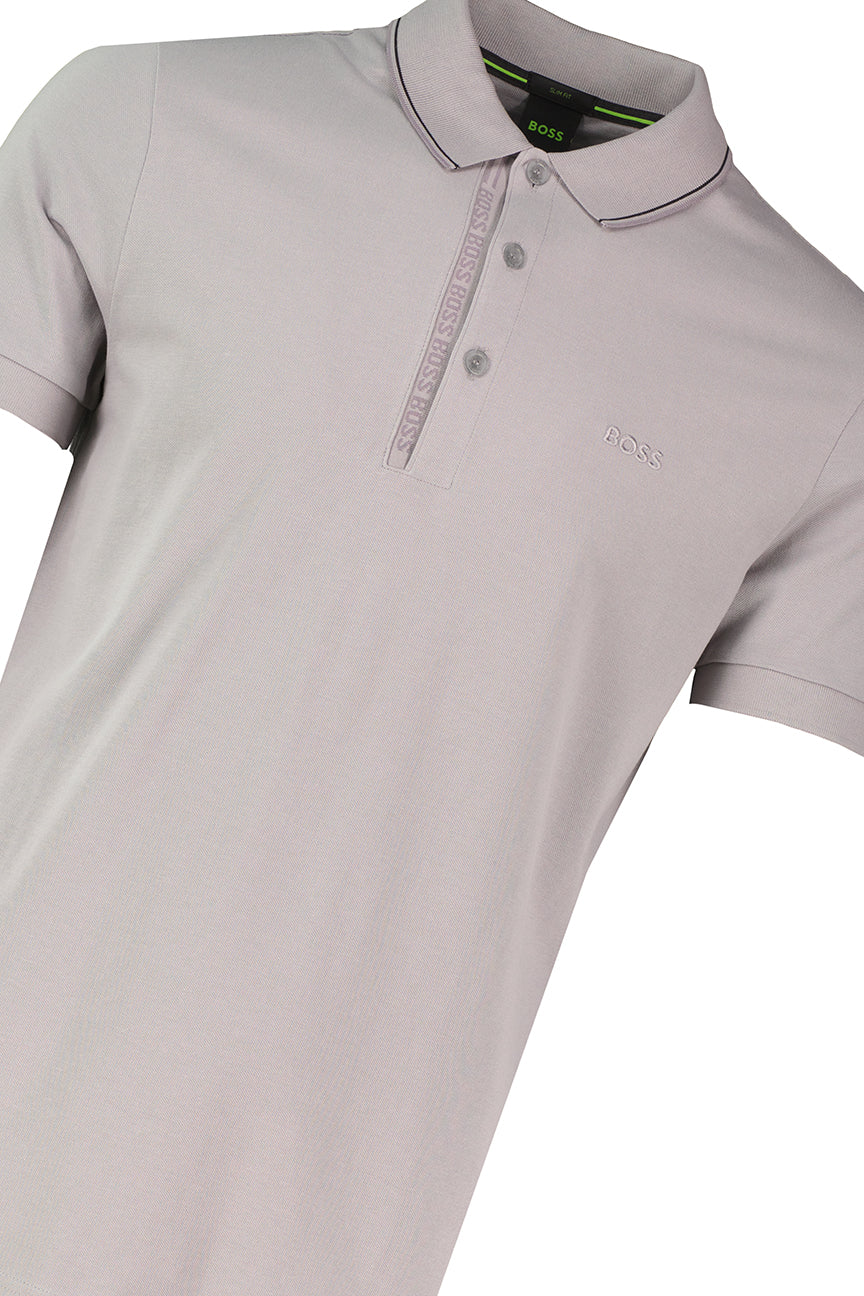 BOSS Green Paule 4 Open Grey Slim Fit Polo Shirt - image 4