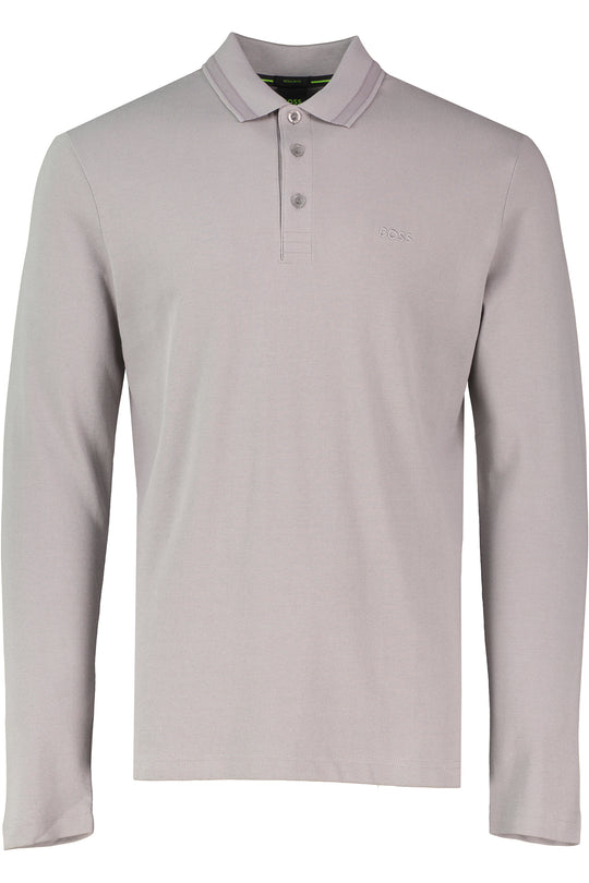 BOSS Green Plisy Open Grey Polo Shirt