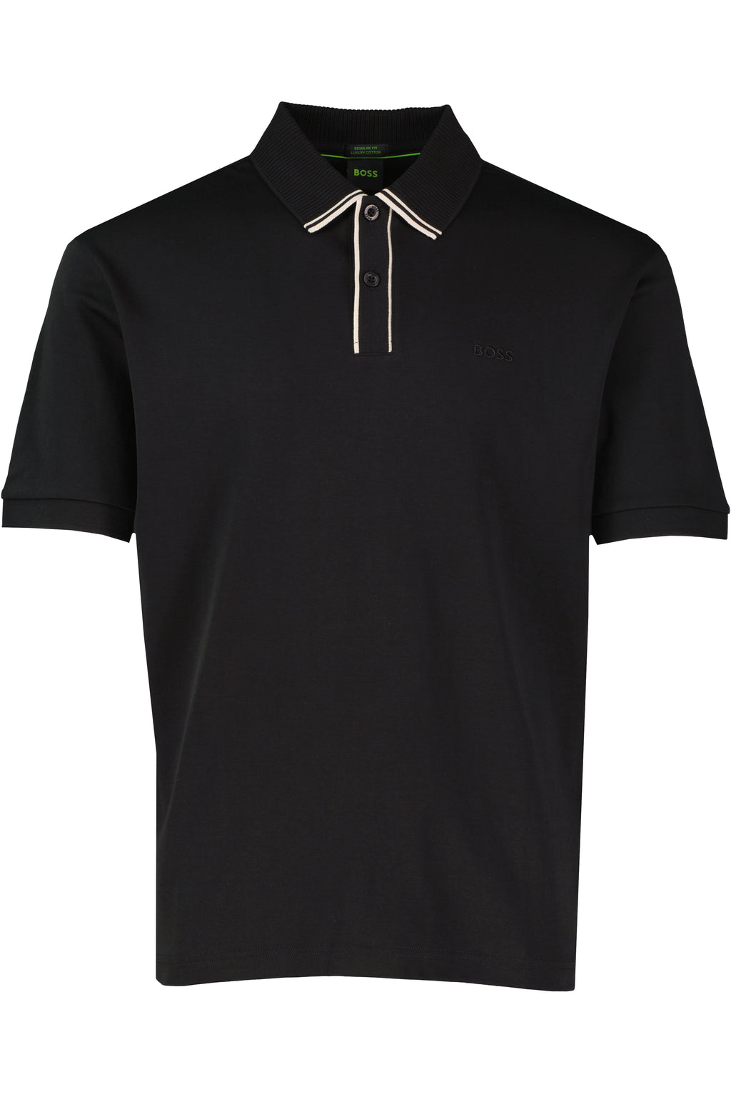 BOSS Green PL Cord Paddy Black Polo Shirt — view 3