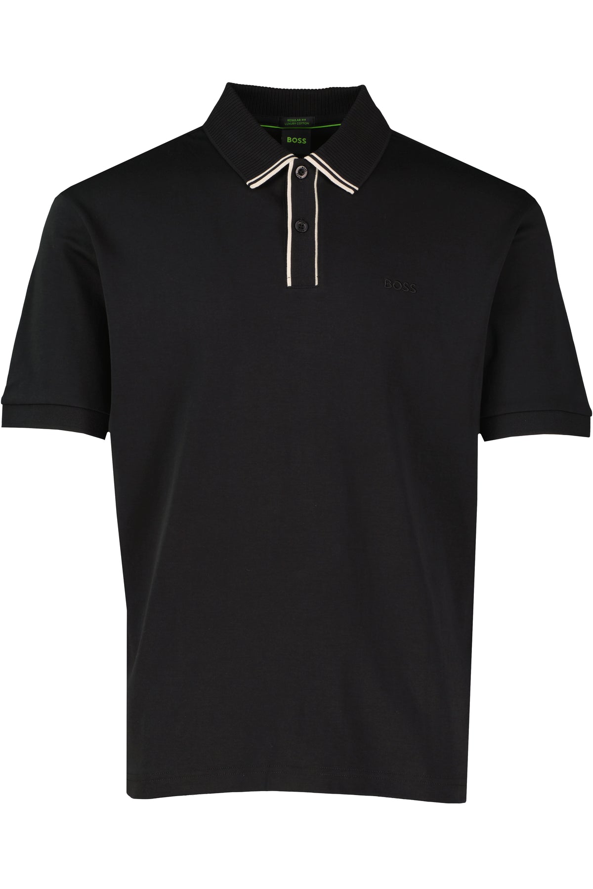 BOSS Green PL Cord Paddy Black Polo Shirt