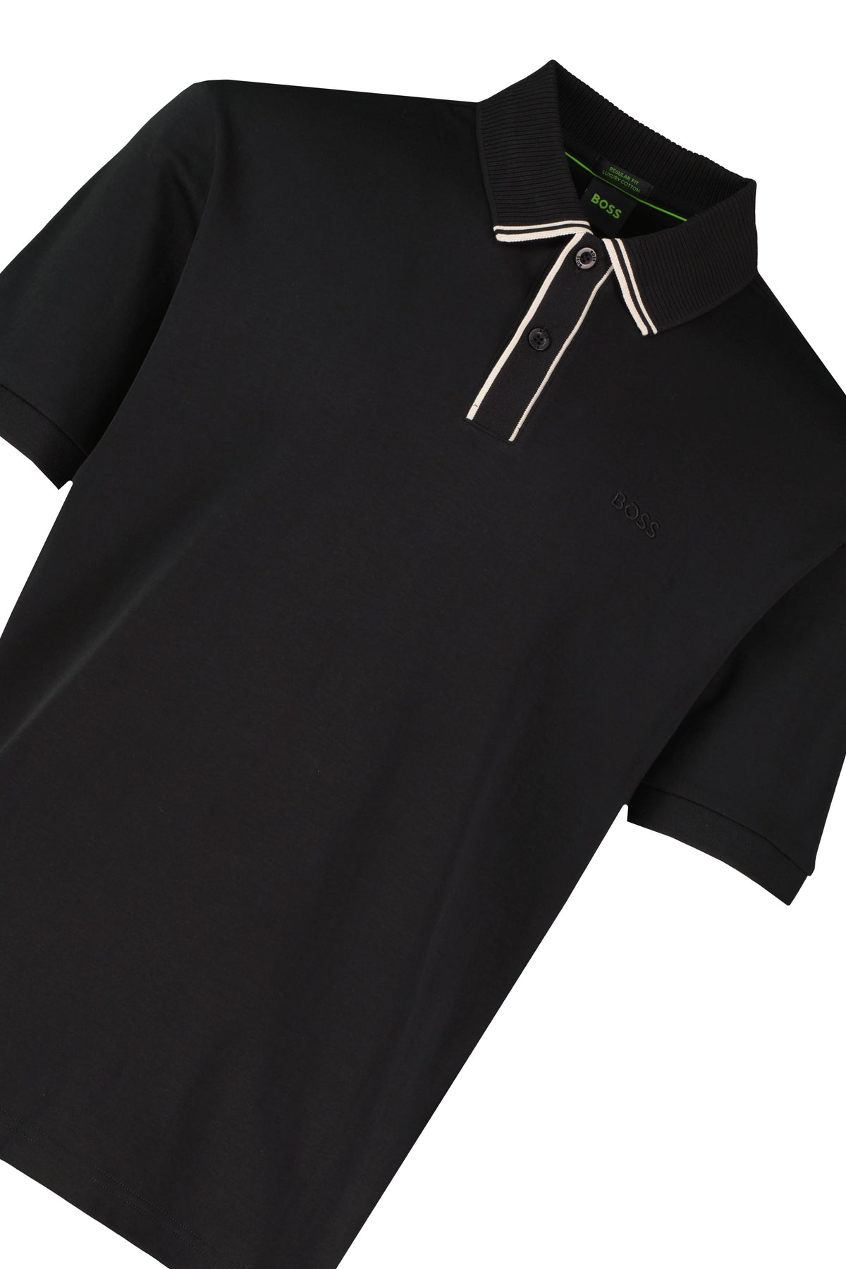 BOSS Green PL Cord Paddy Black Polo Shirt