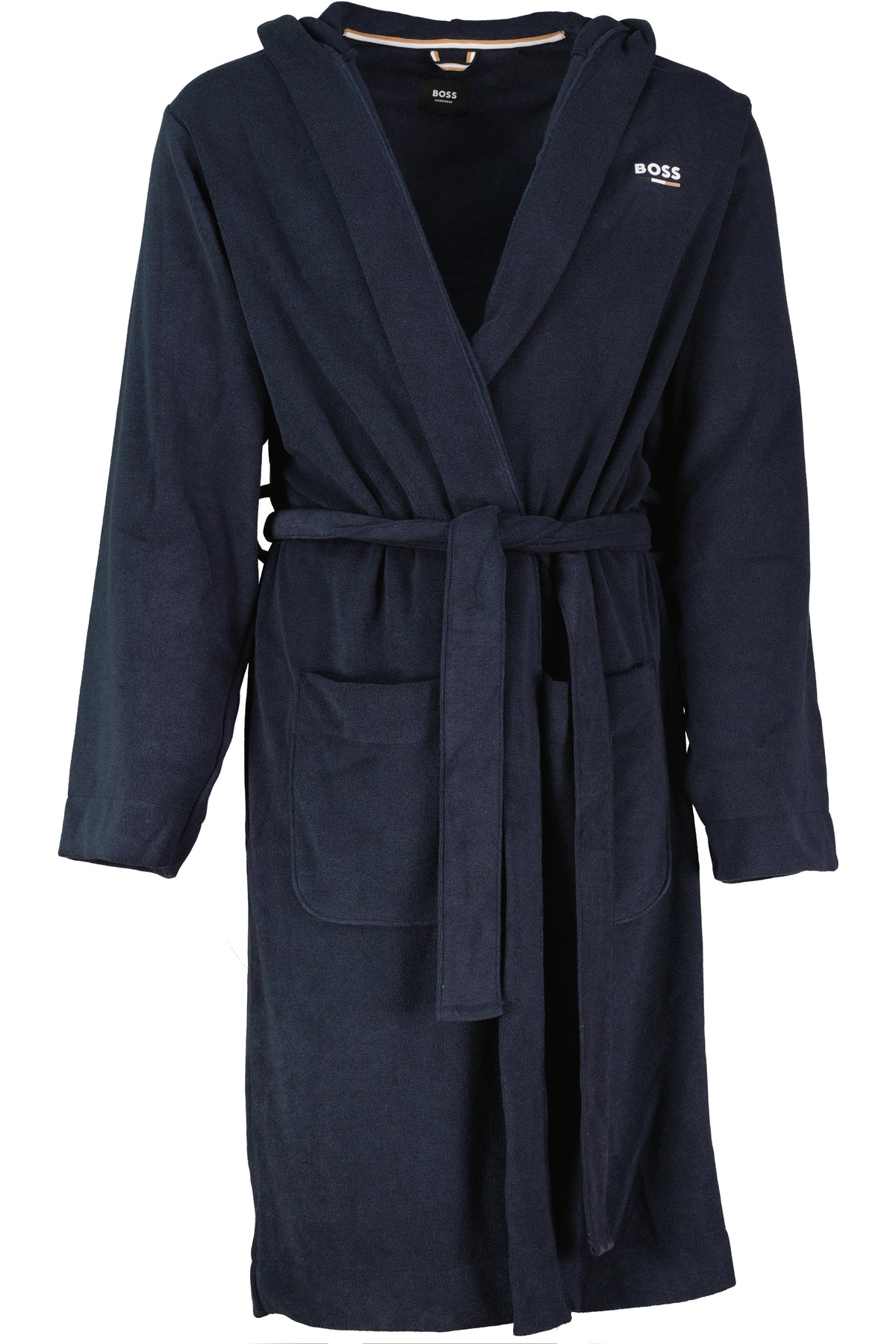 BOSS Black Terry Robe Dark Blue Bathrobe — view 5