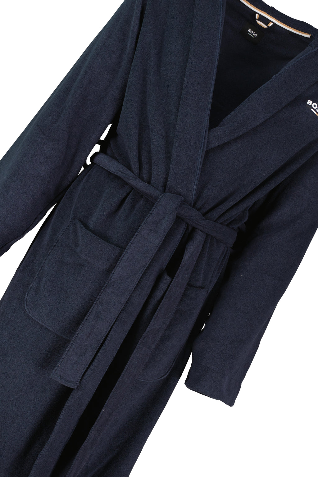 BOSS Black Terry Robe Dark Blue Bathrobe — view 3