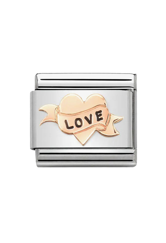 Nomination Composable Rose Gold HEART LOVE  Charm 430202/14 *