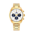 Tommy Hilfiger Men's Gold Plated Hudson, White Chronograph Dial, Bracelet Watch 1710723