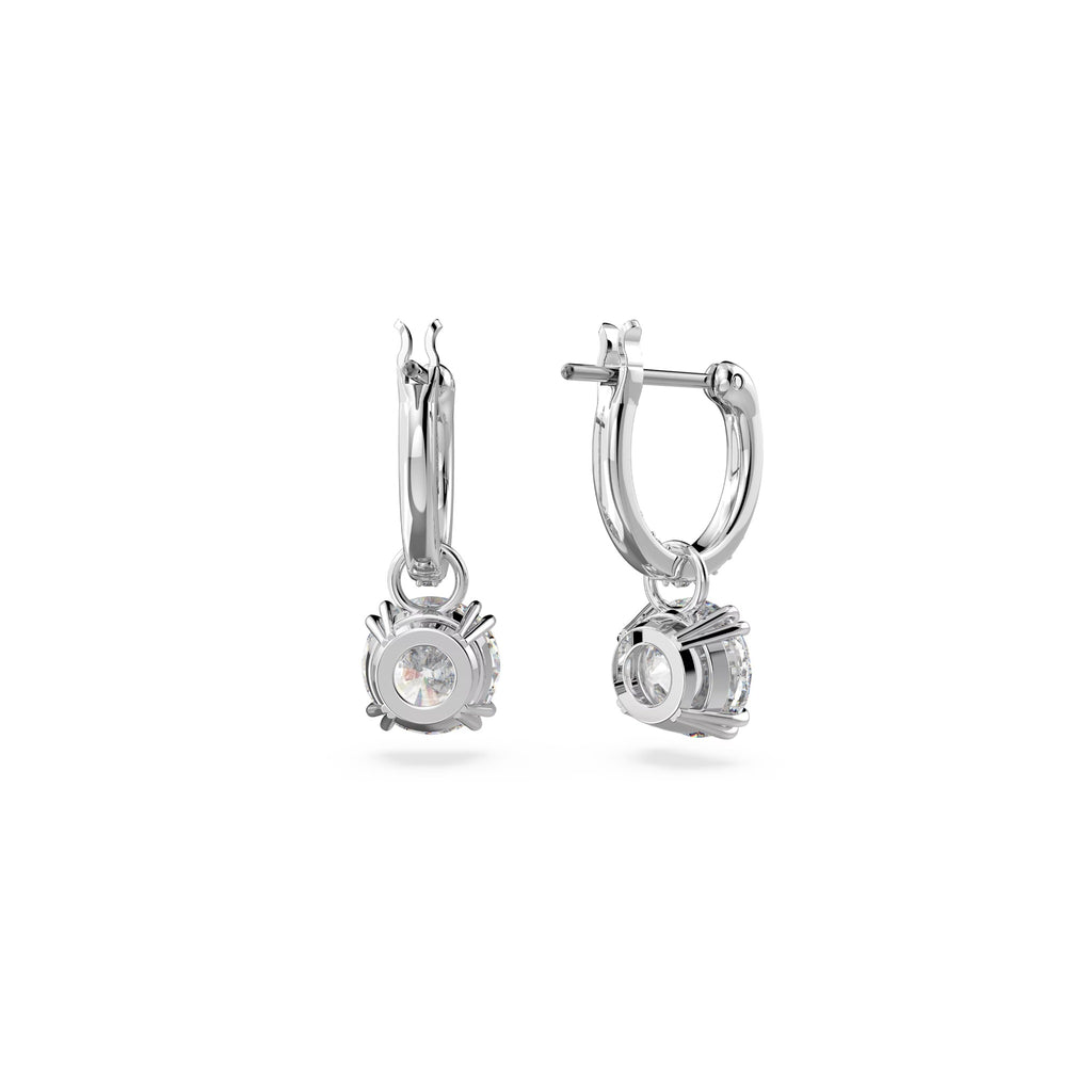The Swarovski Constella Round Cut Drop Earrings, a silver rhodium plated earrings from Swarovski, available at OD’s Jewellers in St Helens.