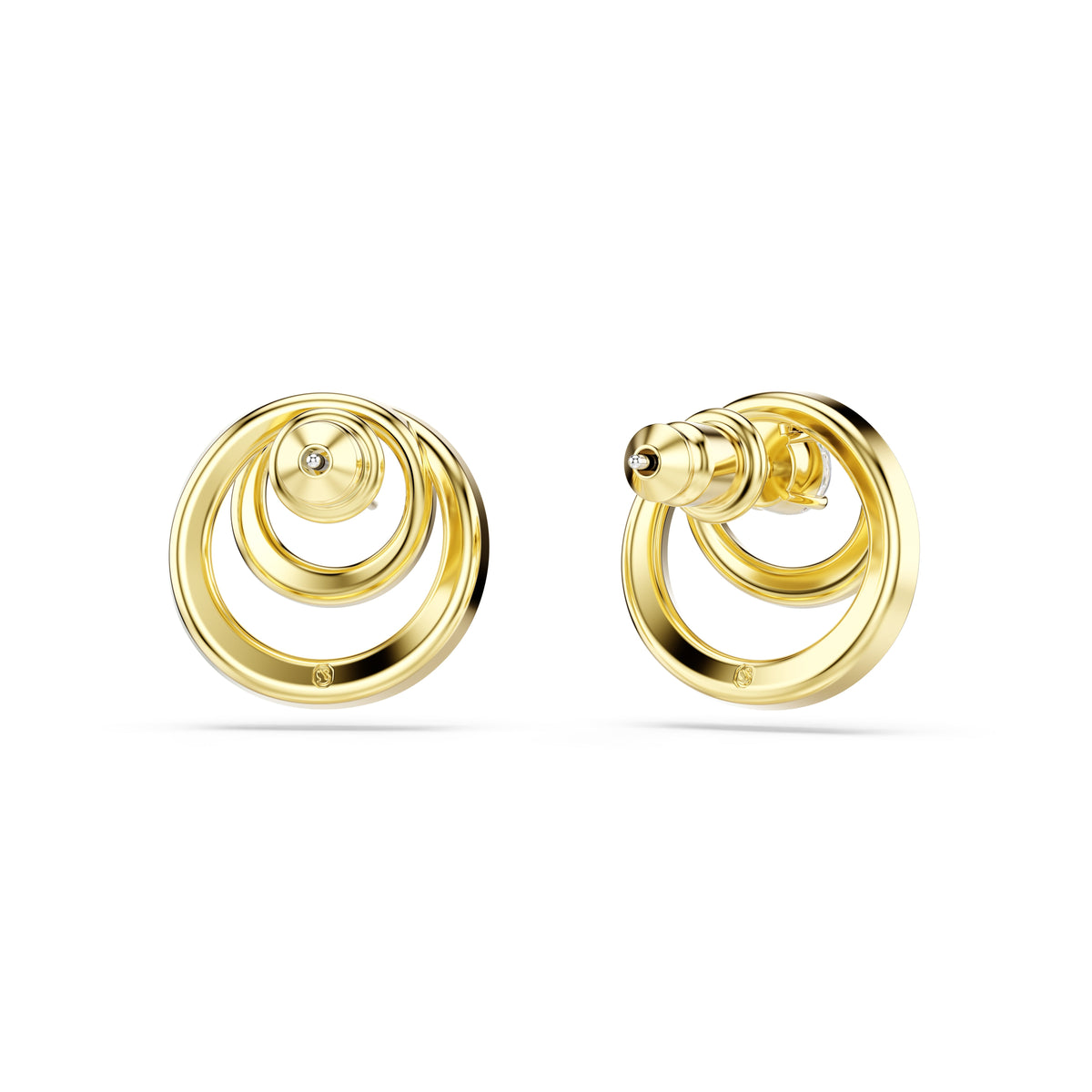 Swarovski Hyperbola Circles Stud Earrings With Dancing Stone — view 4