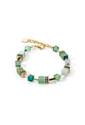 The Coeur De Lion GeoCube Green Aventurine Bracelet Gold Plated, a green aventurine bracelet from Coeur De Lion, available at OD’s Jewellers in St Helens.