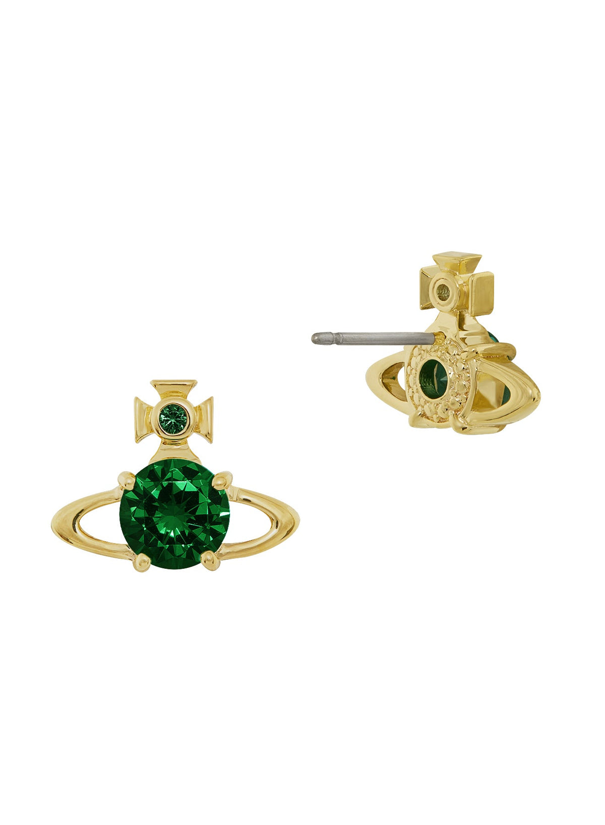 Vivienne Westwood Reina Green CZ Earrings — view 2