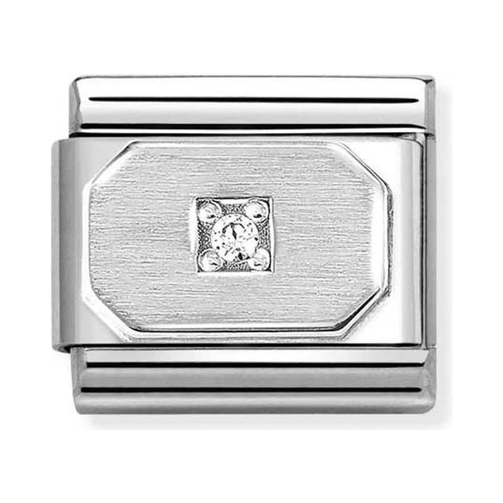 Nomination Composable Silver Blunted Rectangle Charm *