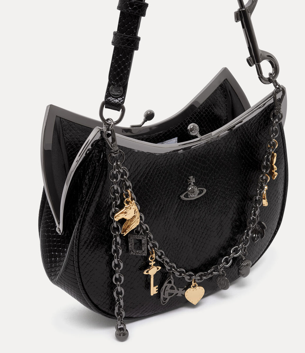 Invasive Python Bag Charm Women's Vivienne Westwood Black Python Effect Charm Frame Purse