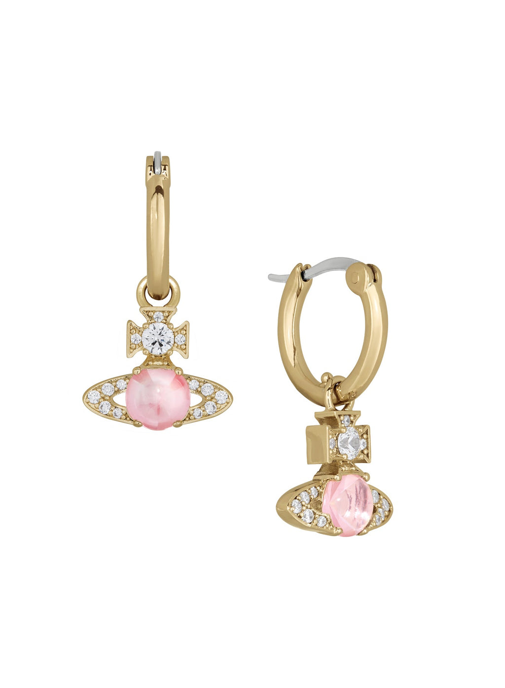 Vivienne Westwood Ondina Pink CZ Hoop Earrings 6203009D-02R604