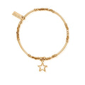 ChloBo Mini Noodle Open Star Bracelet in Silver Gold Plated GBMNC1065