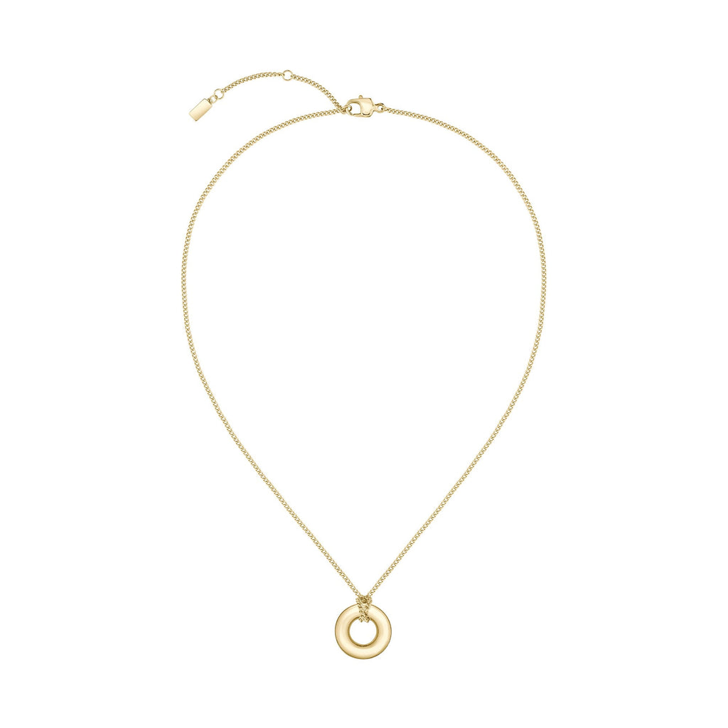 BOSS Live Rounded Circle Pendant in Gold Plated Stainless Steel by BOSS