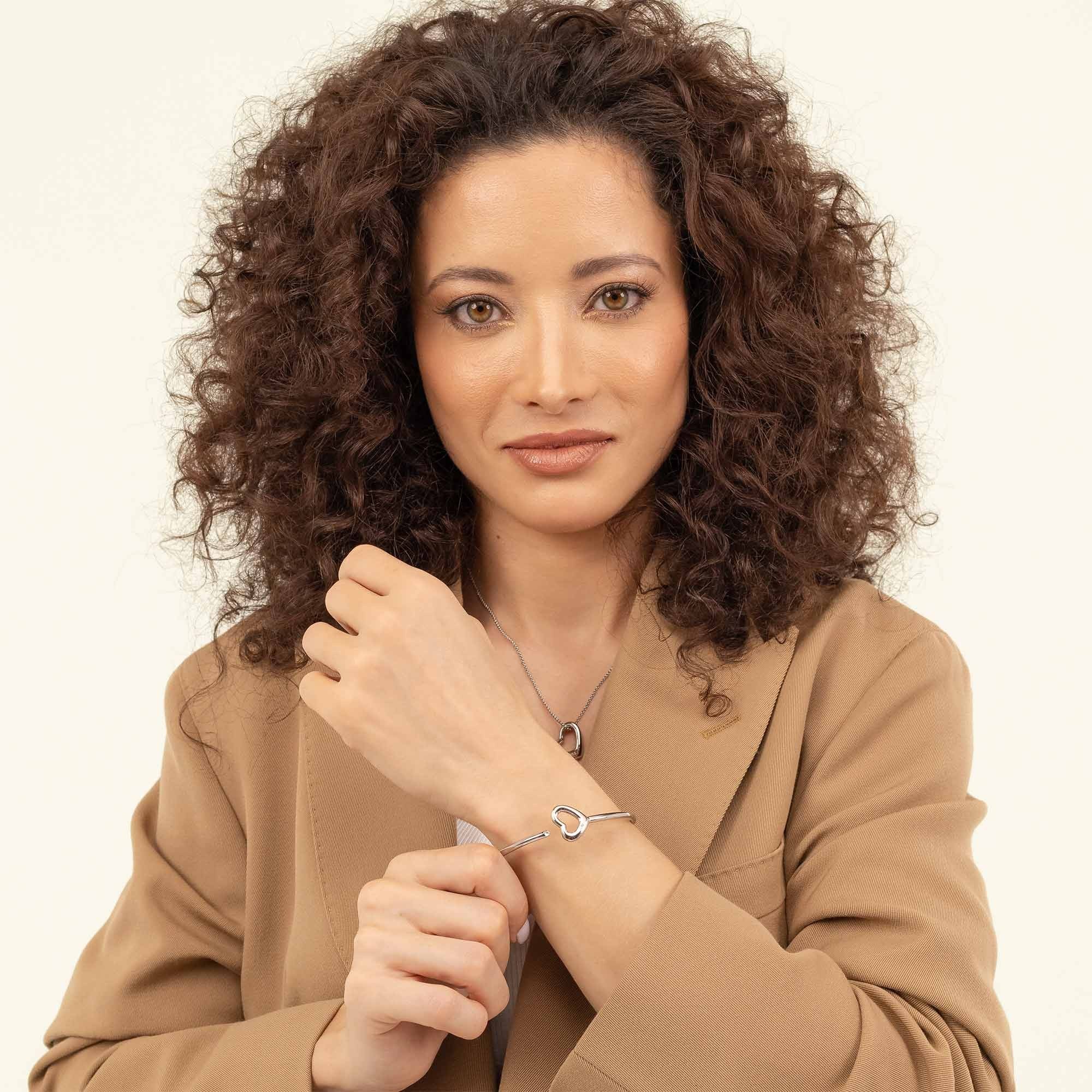 BOSS Ladies Honey Boundless Heart Bangle in Stainless Steel by BOSS