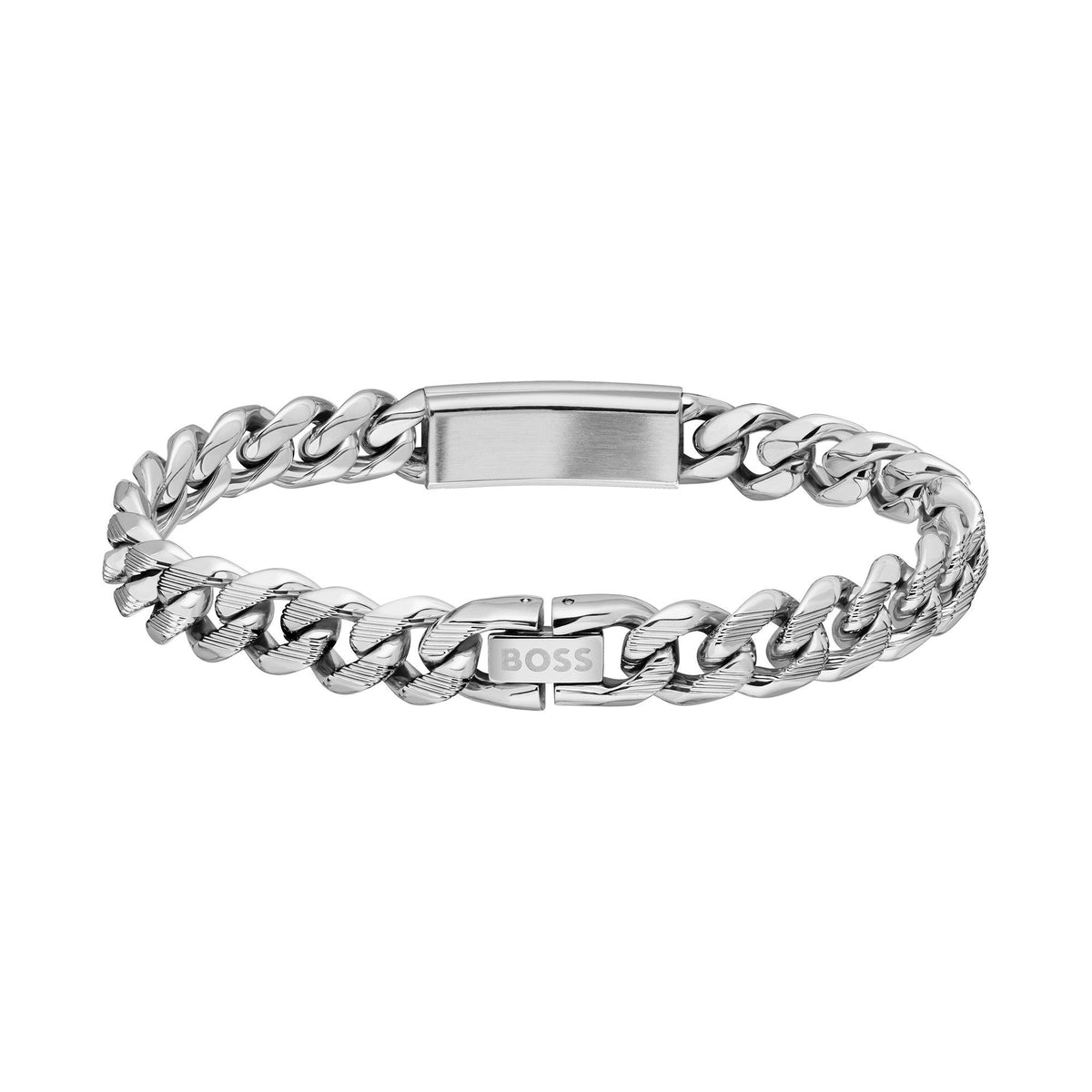 BOSS Mens Kassy Emblem ID Bracelet Stainless Steel by BOSS
