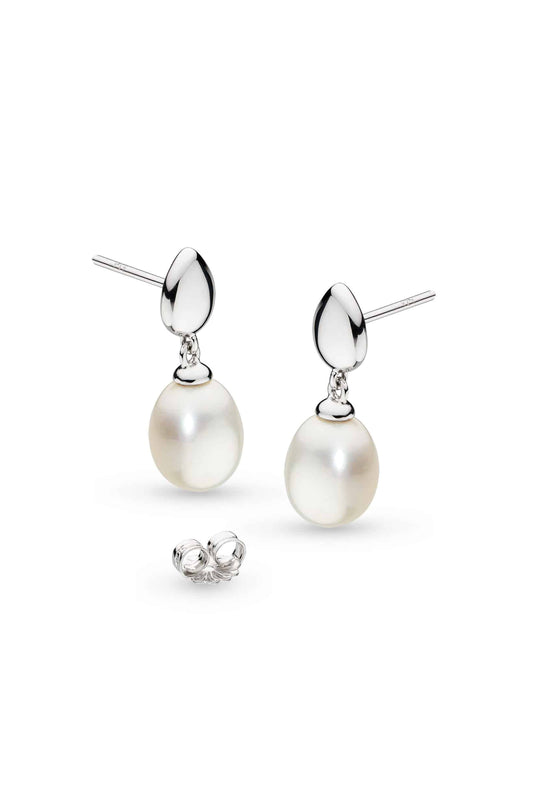 Kit Heath Coast Pebble Stud With Pearl Drop Earrings