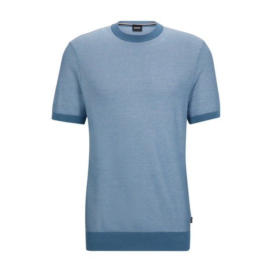 Men's BOSS Black Tantino Pastel Blue Short Sleeve Sweater