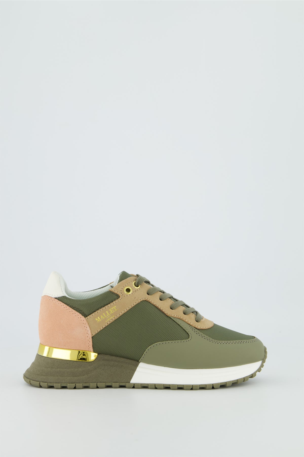 Women s Mallet Lux Khaki Mesh Trainers ODs Designer Clothing