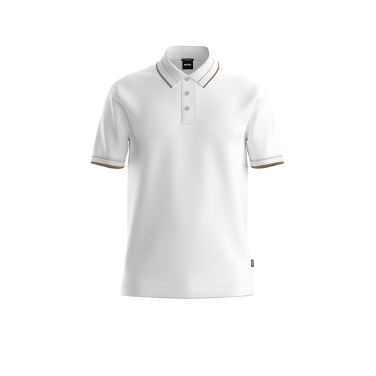 BOSS Black H-Phillipson 195 White Polo Shirt