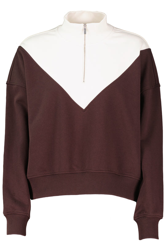 Women's Sweaty Betty Revive Crop Half Zip - SableBrown & White