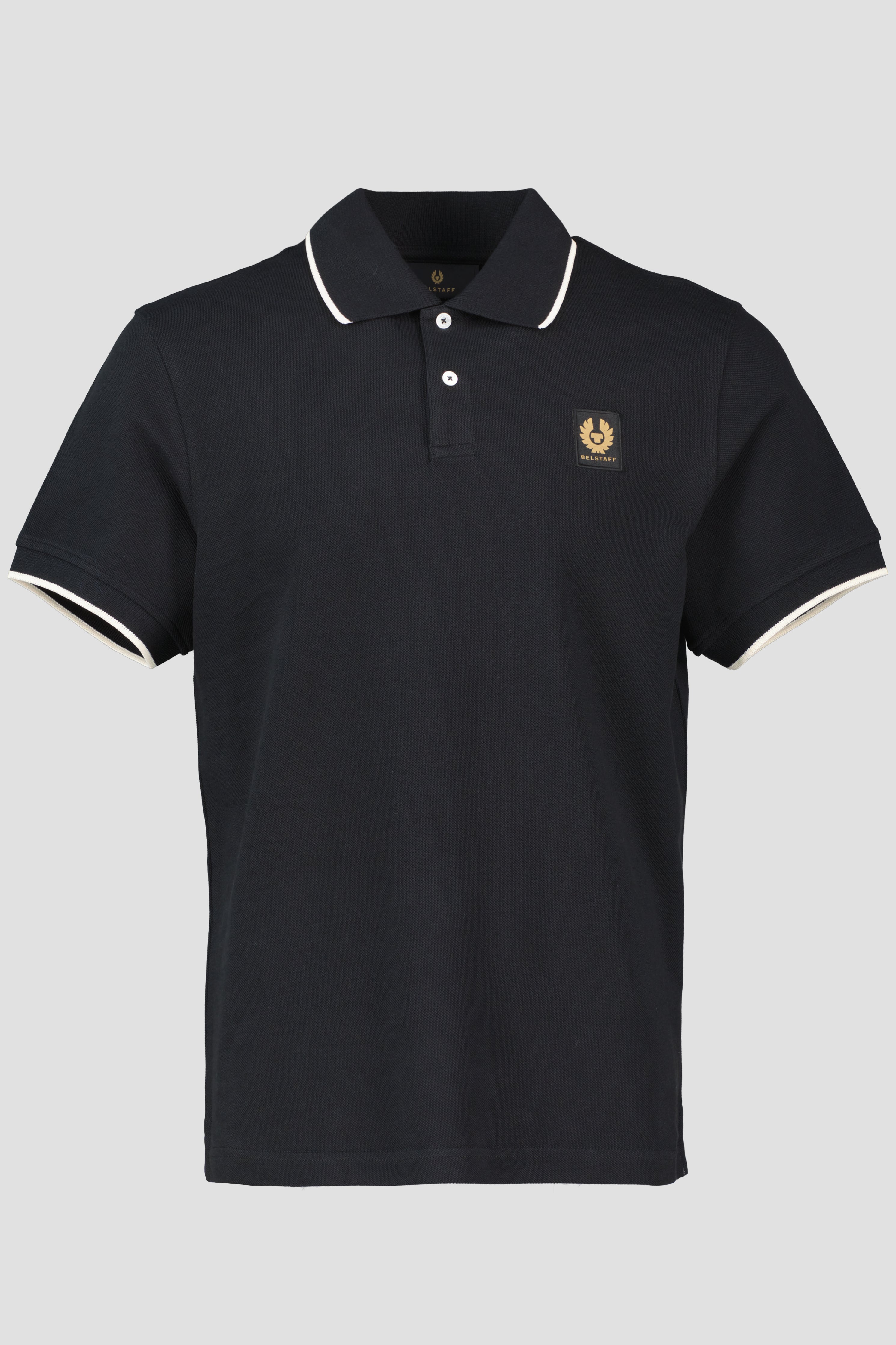 Men's Belstaff Black Tipped Polo Shirt