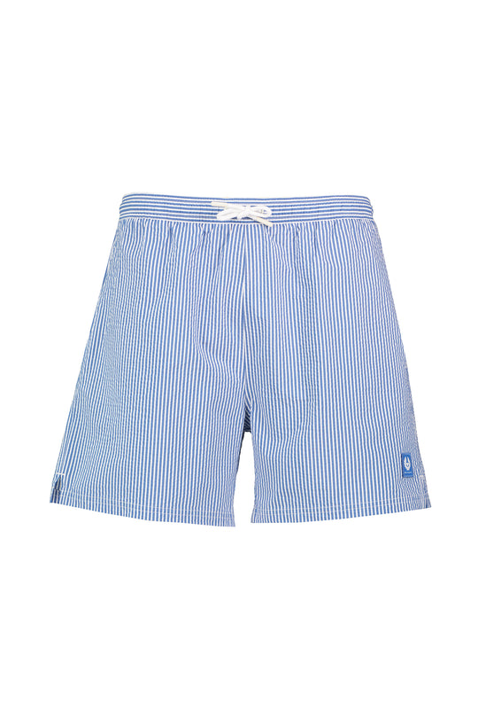 Men's Belstaff Blue White Clipper Striped Swimshort