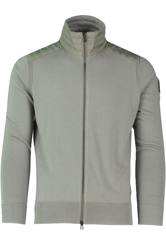 Men's Belstaff Sage Green Kelby Zip Cardigan
