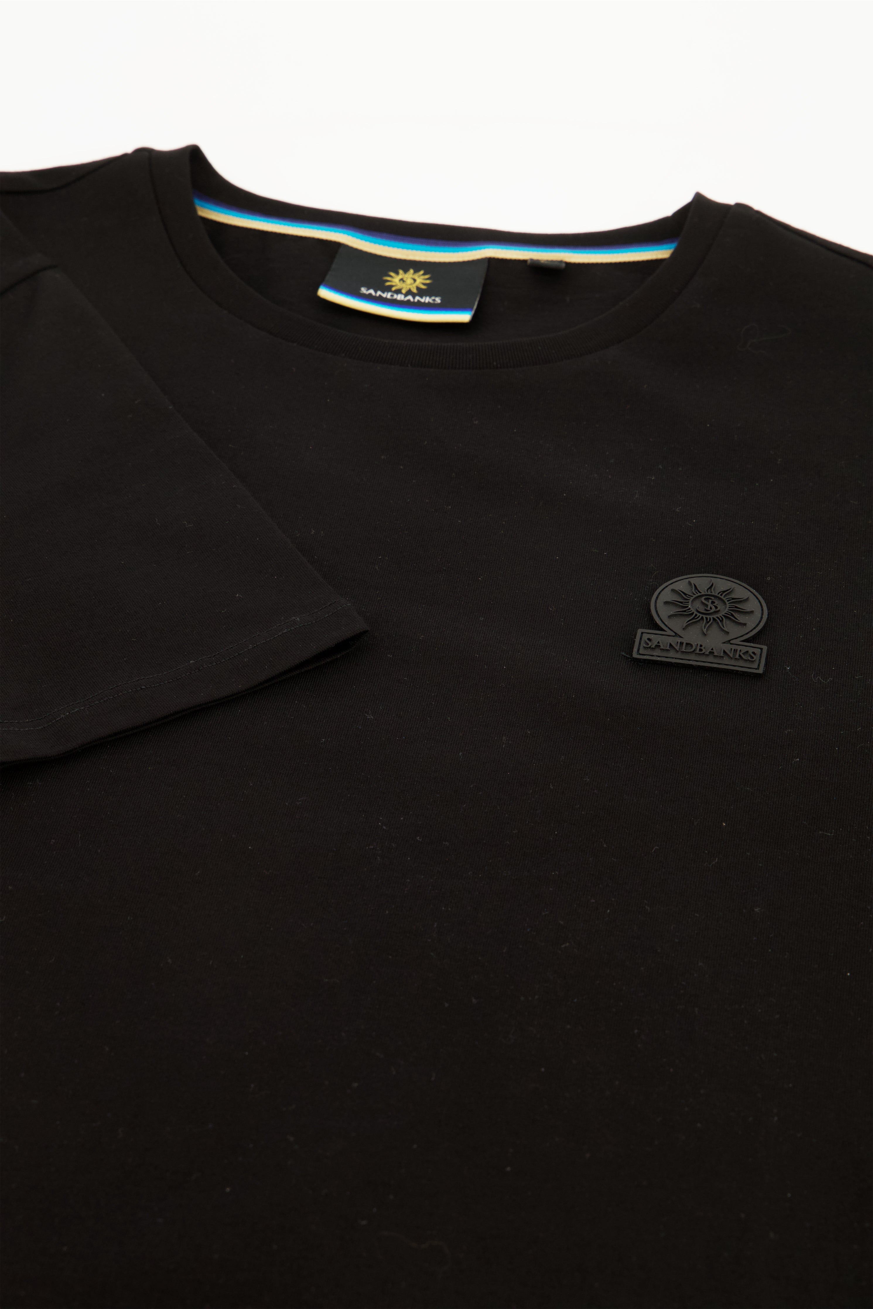 Men's Sandbanks Rubberised Badge Logo Black T Shirt - image 4