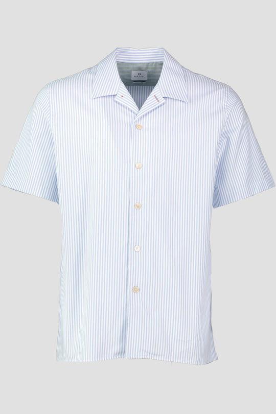 Men's Paul Smith Blue Stripe Casual Fit Short Sleeve Shirt