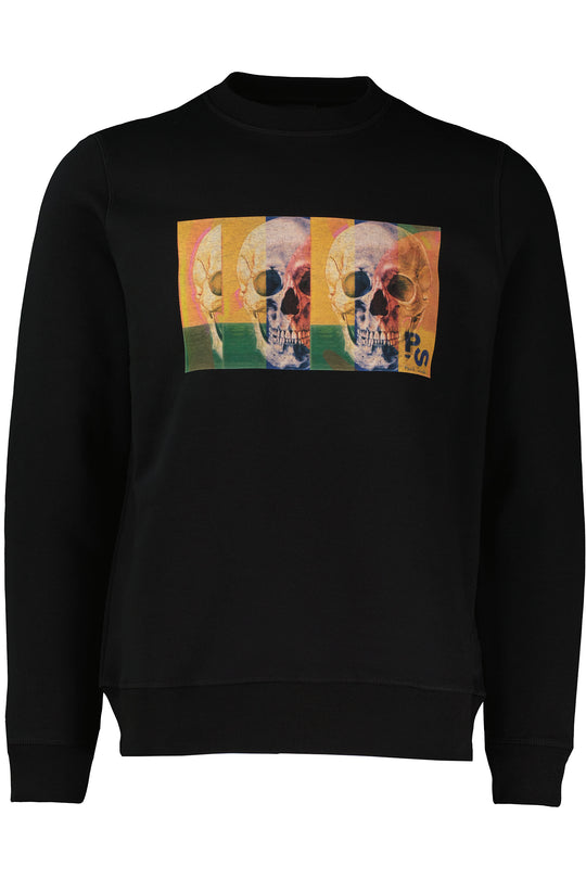 Men's Paul Smith Black Skull Graphic Crew Neck Sweatshirt