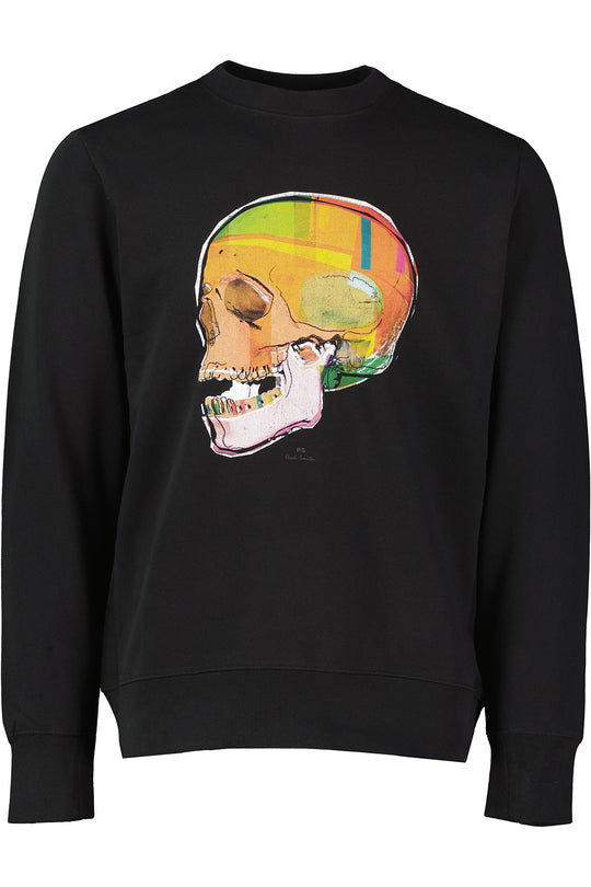 Men's Paul Smith Black Skull Graphic Crew Neck Sweatshirt
